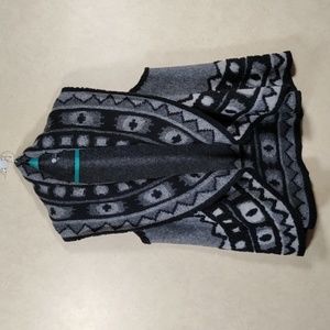 01W05 M Made in Italy black & gray mostly wool vest XL